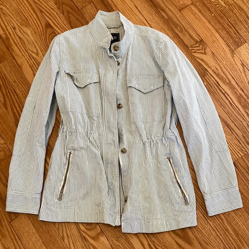 Gap | Blue Pinstripe Utility Jacket | Size M